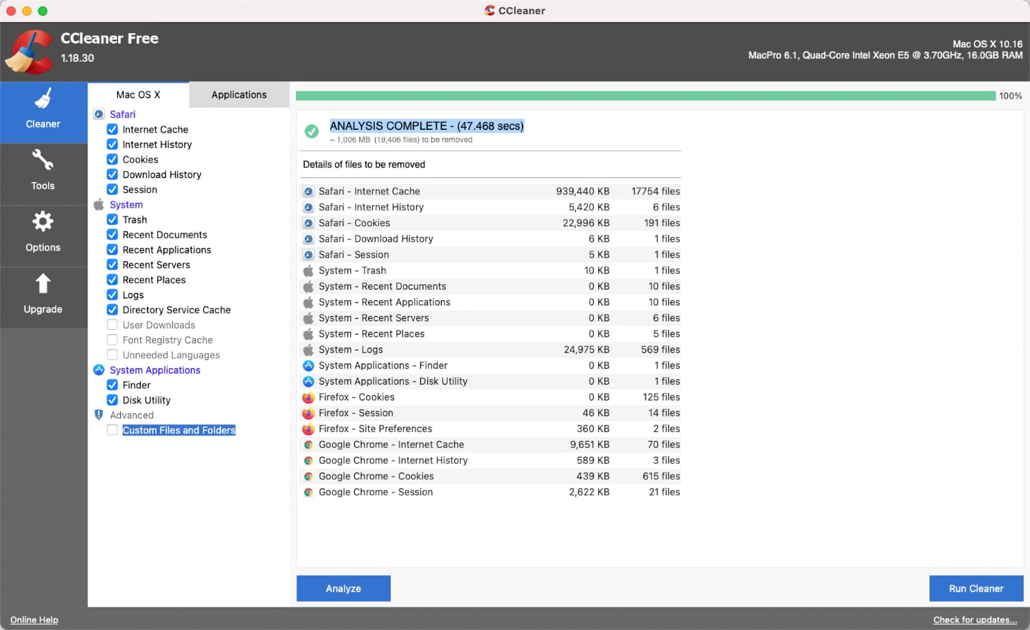 ccleaner for mac has not been updated in over a year
